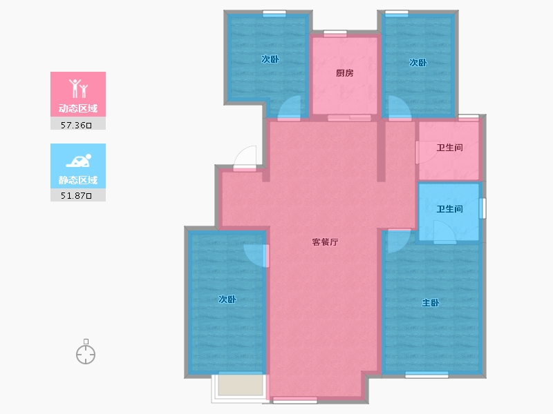 河北省-沧州市-孔雀城-97.54-户型库-动静分区