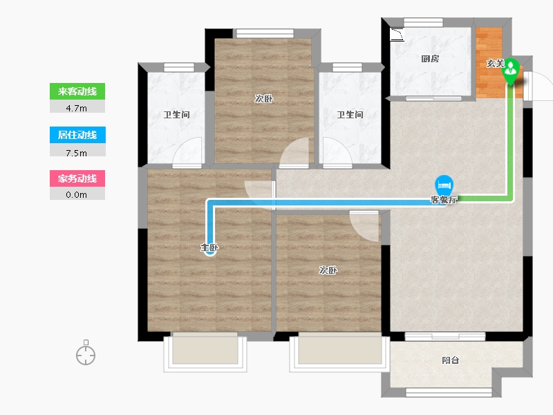 河北省-沧州市-中梁观沧海-76.92-户型库-动静线