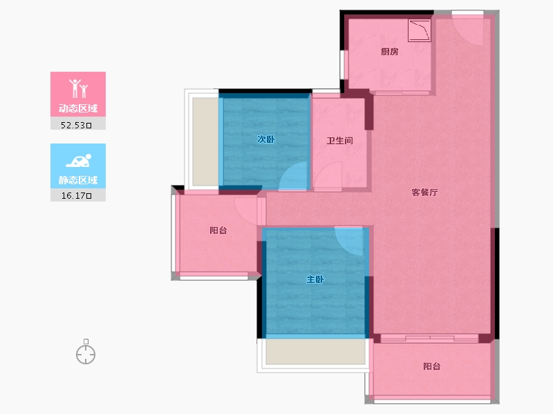 广东省-惠州市-兴飞花园-60.85-户型库-动静分区