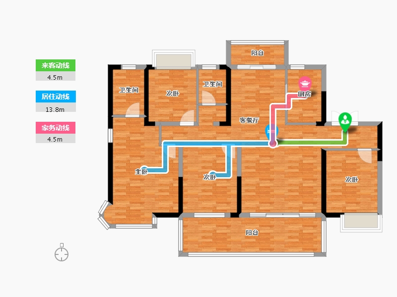 湖南省-长沙市-湘江天地-127.60-户型库-动静线