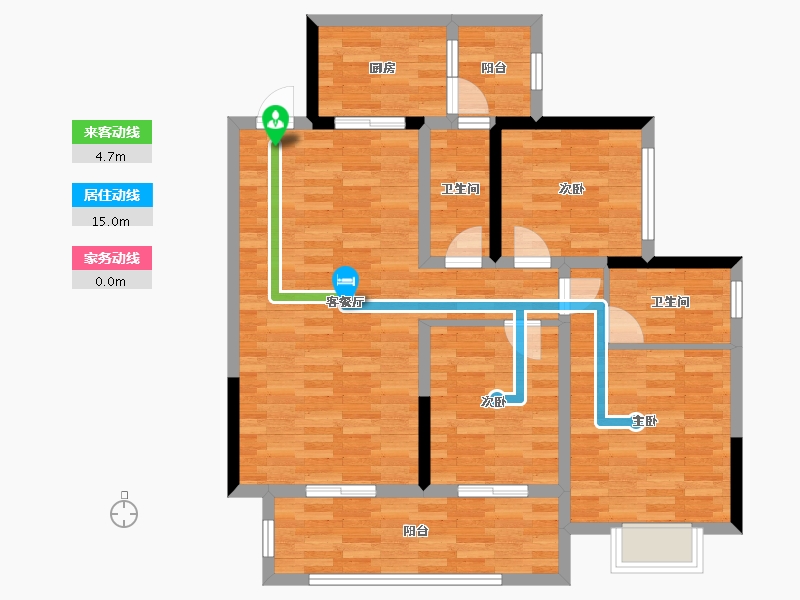 四川省-成都市-幸福东方白桦林-93.50-户型库-动静线