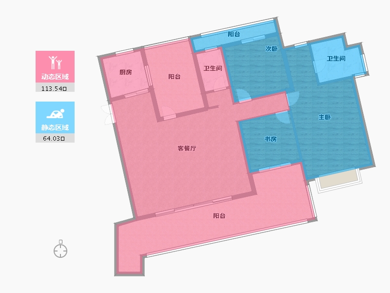 广东省-珠海市-万科金域蓝湾-161.17-户型库-动静分区