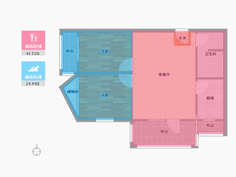 北京-北京市-知春嘉园-60.38-户型库-动静分区