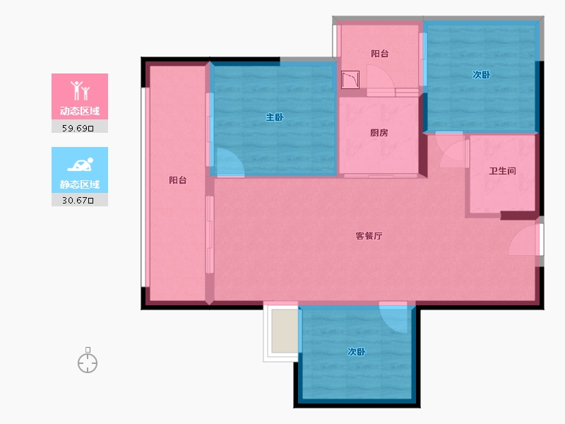 云南省-昆明市-北城映象-81.52-户型库-动静分区