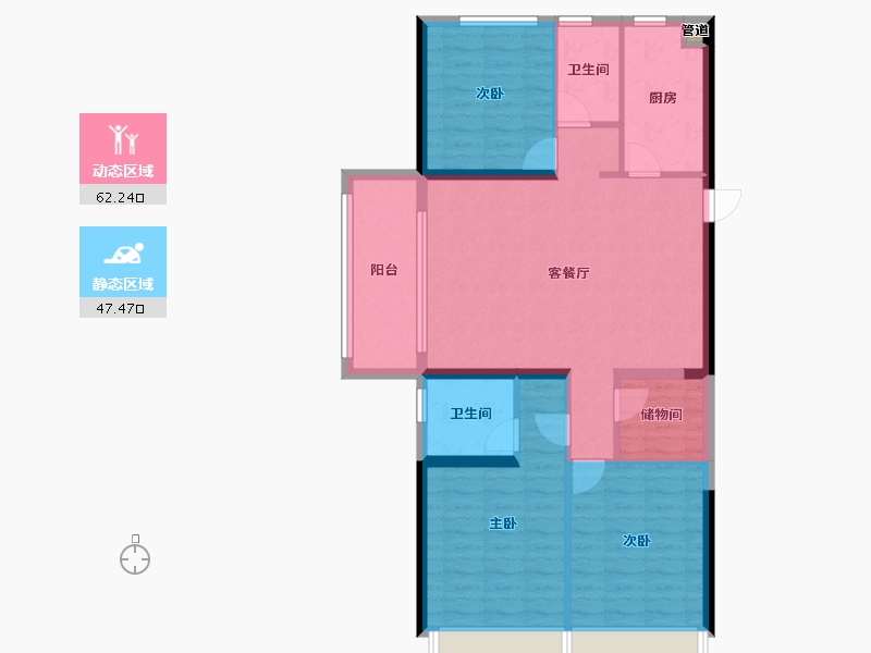 河南省-郑州市-郑州碧桂园国控天誉-99.48-户型库-动静分区