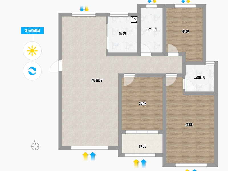 山西省-运城市-河东故事-93.00-户型库-采光通风