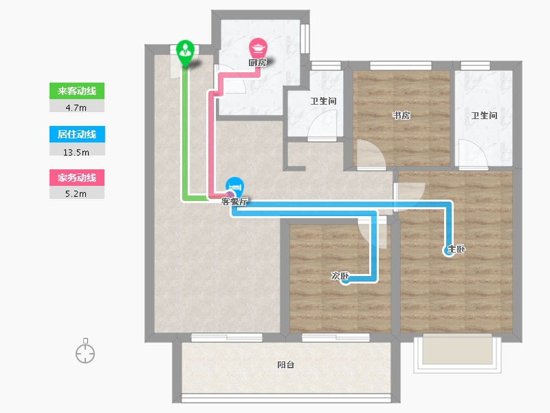 山西省-晋中市-阳光城文澜府-76.03-户型库-动静线