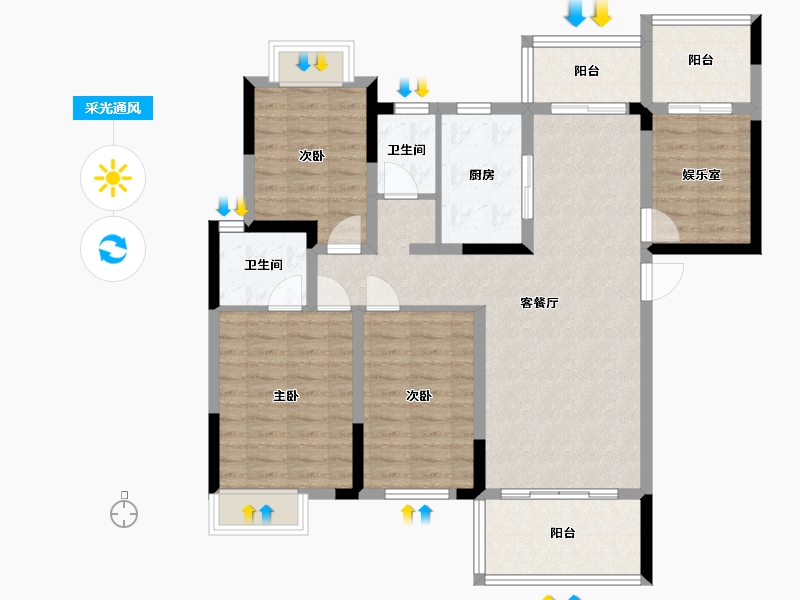 湖南省-邵阳市-江院・城市森林-103.82-户型库-采光通风