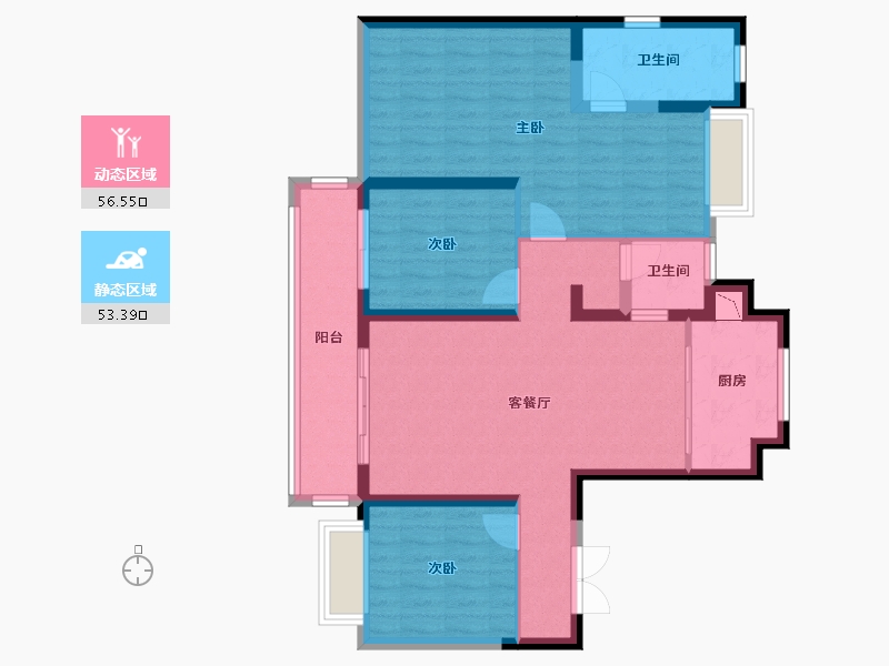 江苏省-无锡市-万科翡翠东方-97.99-户型库-动静分区