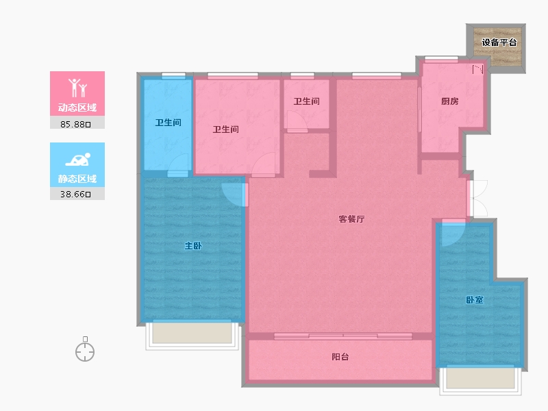 河北省-唐山市-禹洲凤凰府-115.24-户型库-动静分区