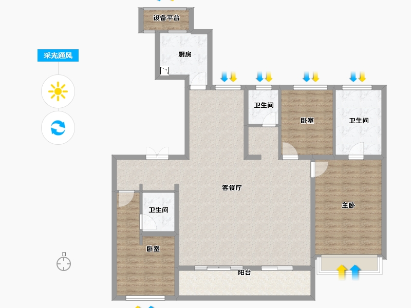 河北省-唐山市-禹洲凤凰府-139.04-户型库-采光通风