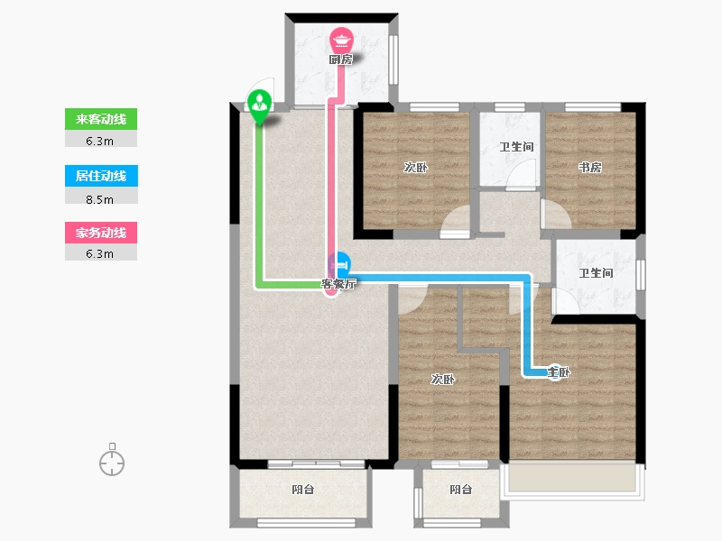 河南省-郑州市-路劲九郡-107.00-户型库-动静线