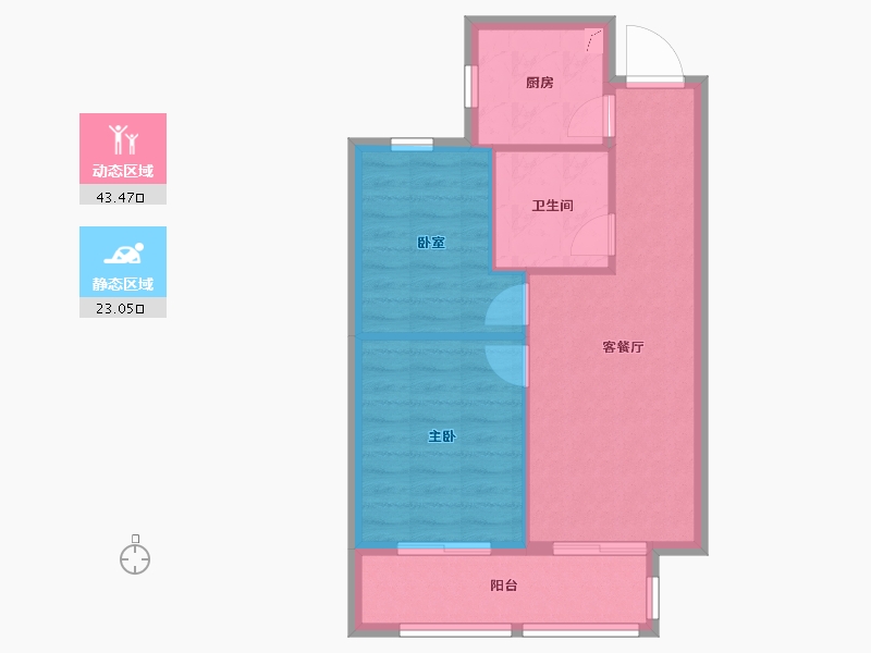 河北省-唐山市-绿城・蓝湾小镇-60.10-户型库-动静分区