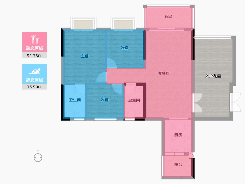 广东省-云浮市-筠州华府-98.02-户型库-动静分区