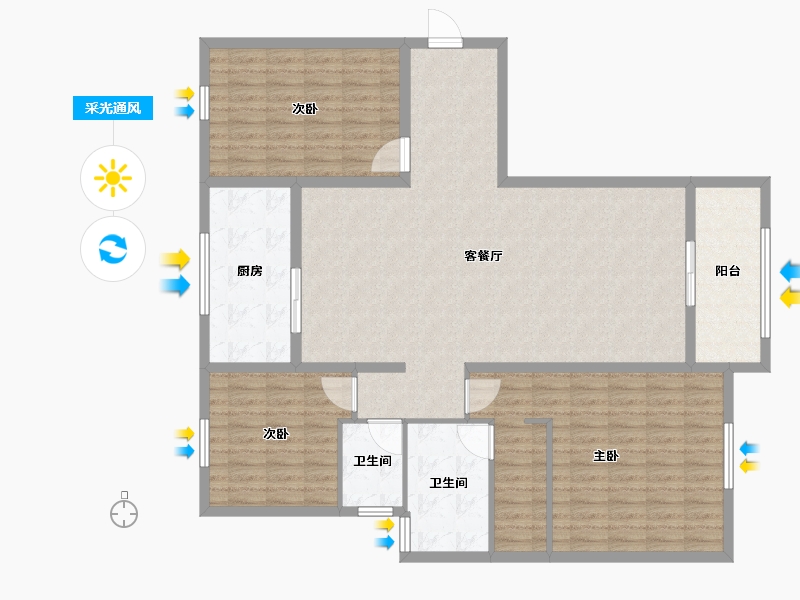 山东省-济南市-张马新府-141.00-户型库-采光通风