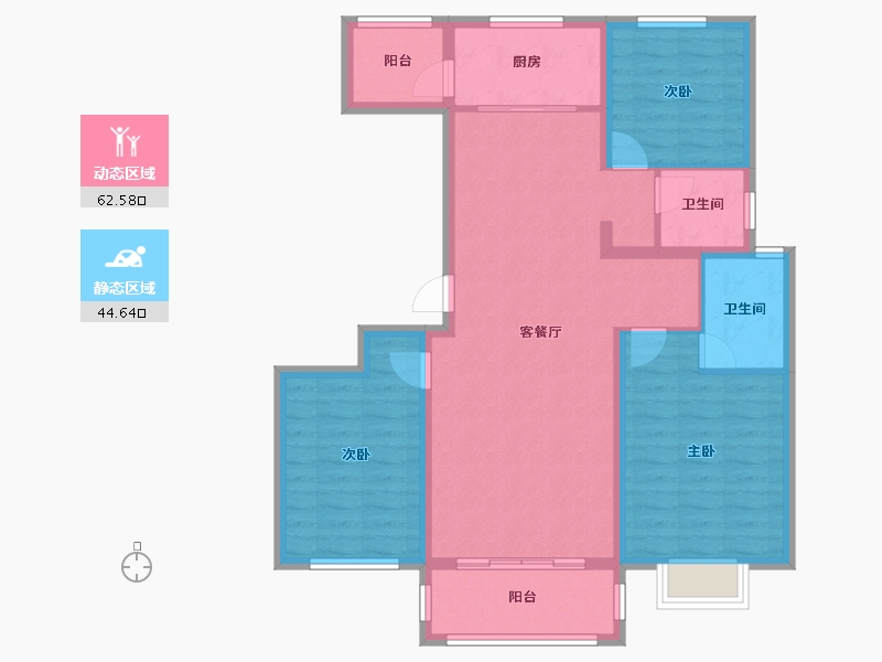 山东省-菏泽市-长城公馆-96.01-户型库-动静分区