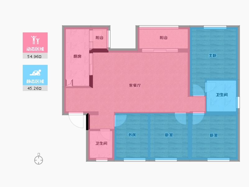 四川省-雅安市-金科集美学府-89.37-户型库-动静分区