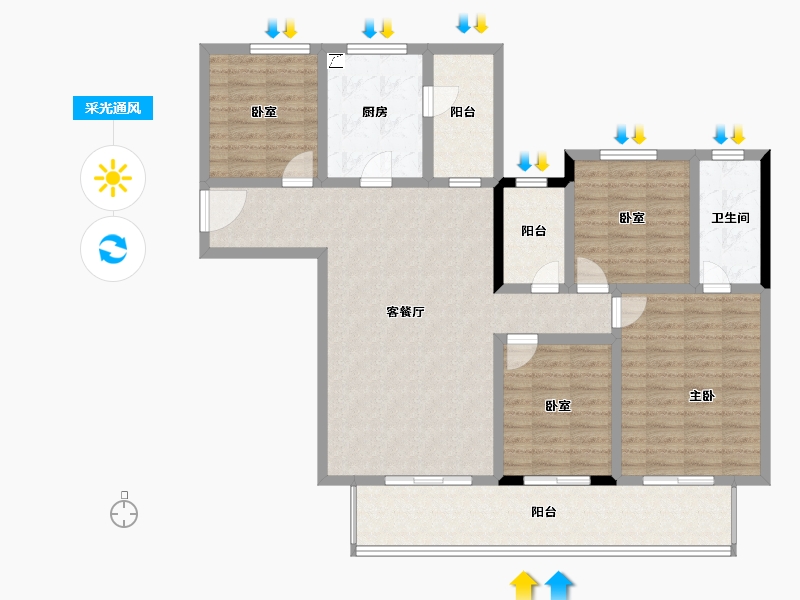 四川省-雅安市-南山府-122.51-户型库-采光通风