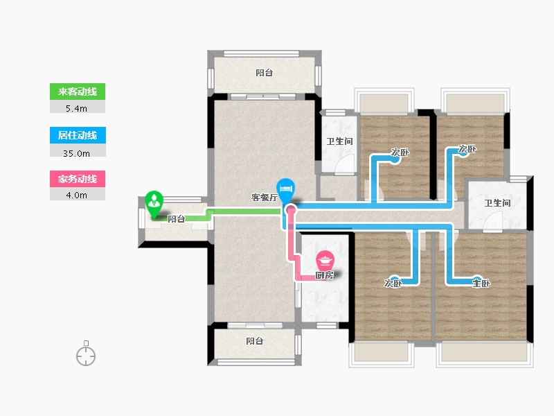 广东省-佛山市-美的明湖四期-116.04-户型库-动静线