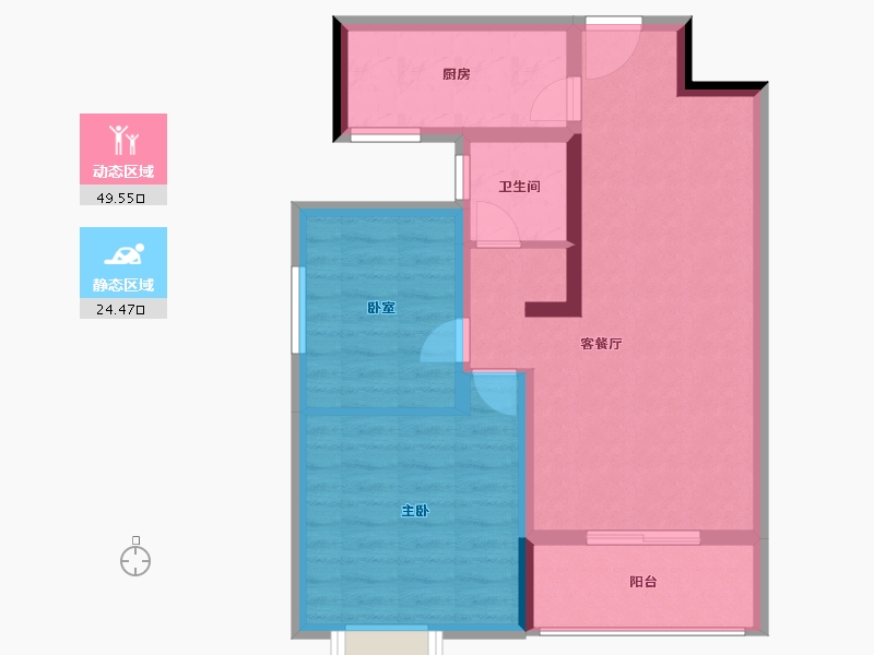 湖北省-襄阳市-和信清河城-65.65-户型库-动静分区