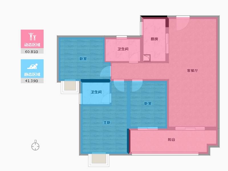 湖北省-襄阳市-和信清河城-91.20-户型库-动静分区