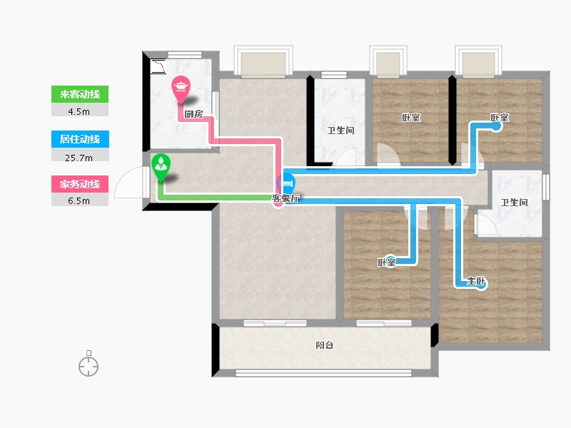 湖北省-襄阳市-和信清河城-104.07-户型库-动静线