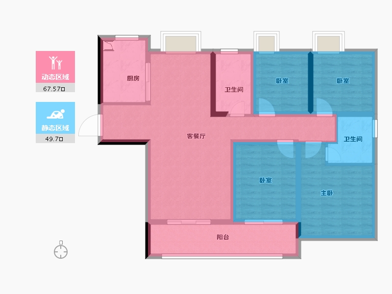 湖北省-襄阳市-和信清河城-104.07-户型库-动静分区