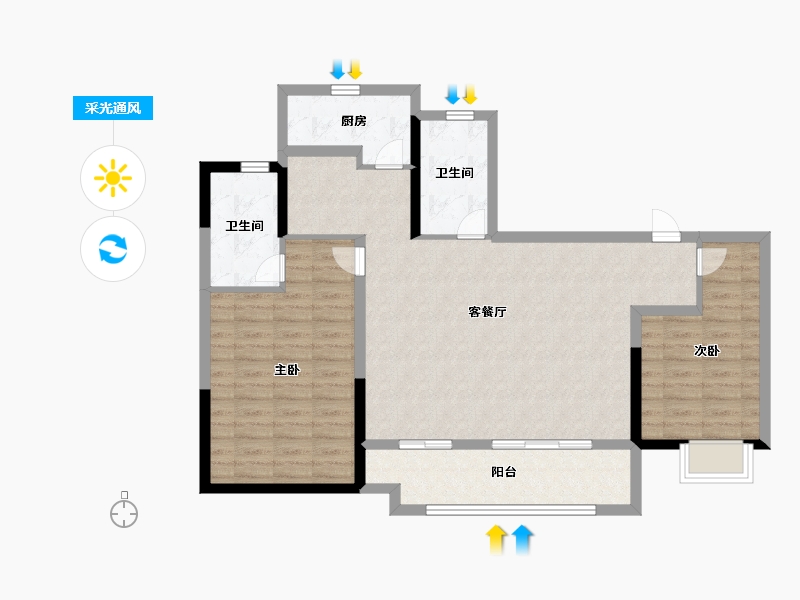 江苏省-南京市-古棠悦府-98.00-户型库-采光通风