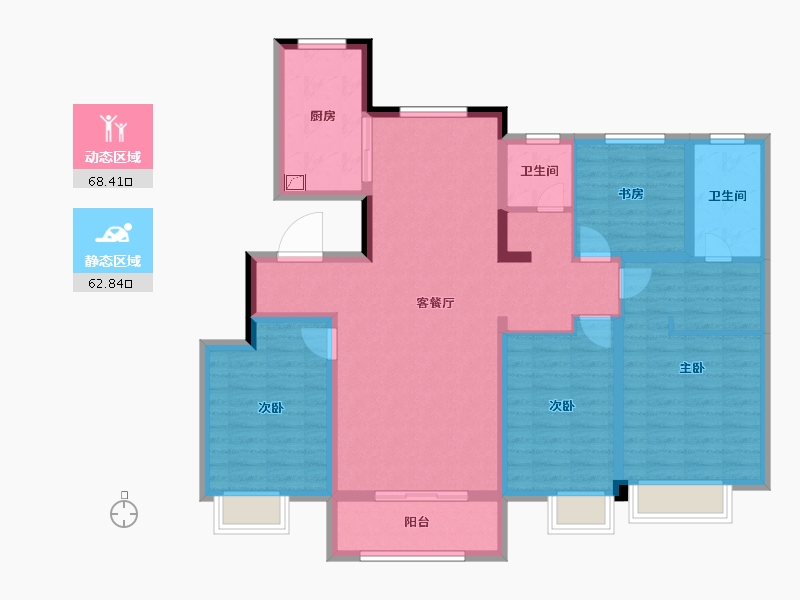 北京-北京市-众成・和园-117.06-户型库-动静分区