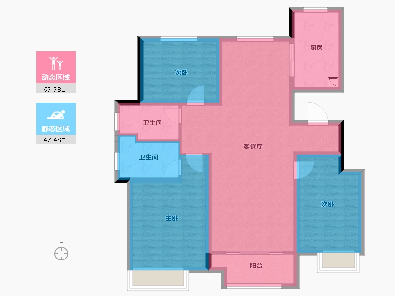 北京-北京市-众成・和园-101.25-户型库-动静分区