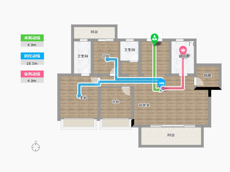 安徽省-亳州市-圣桦・锦江天玺-116.01-户型库-动静线