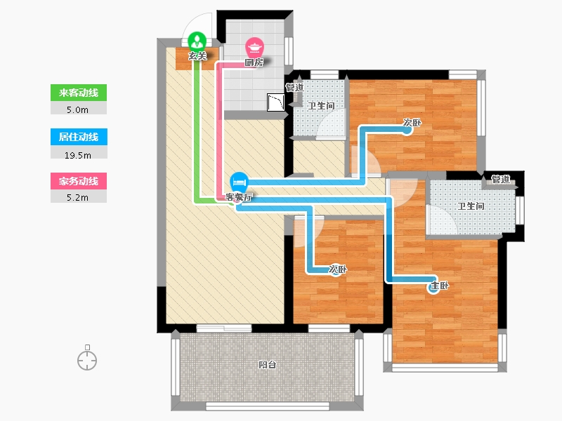 广西壮族自治区-南宁市-公园里-76.70-户型库-动静线