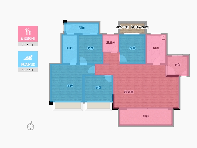 安徽省-亳州市-圣桦・锦江天玺-119.45-户型库-动静分区