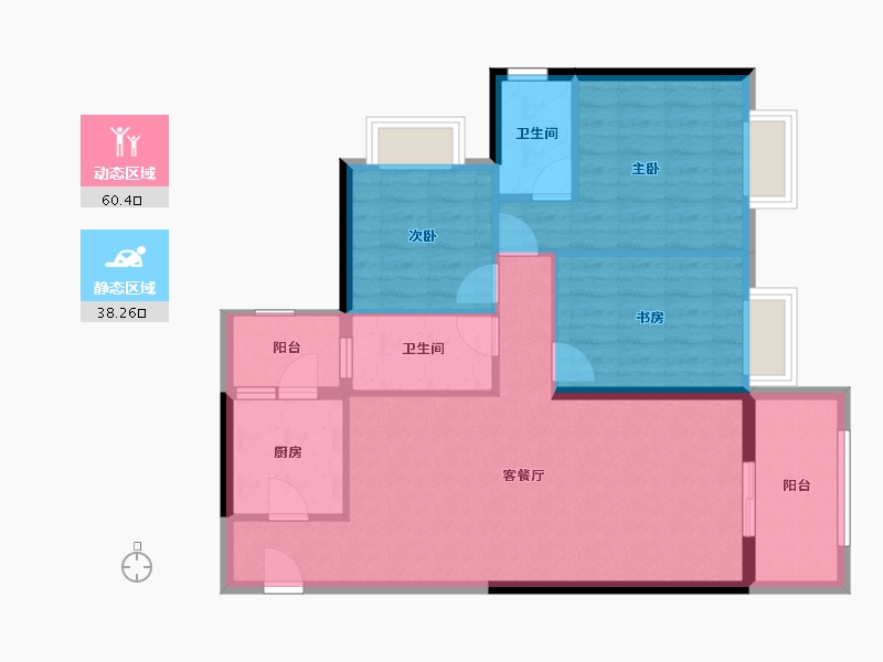 广东省-肇庆市-　天玺御璟园-88.87-户型库-动静分区