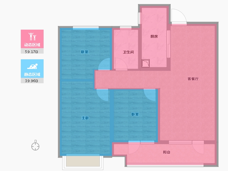 山东省-潍坊市-金大地天泰城-88.13-户型库-动静分区