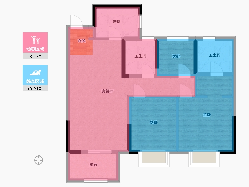 安徽省-合肥市-阳光城悦澜府-78.41-户型库-动静分区