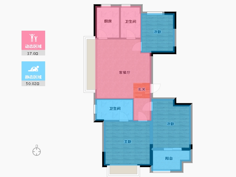 安徽省-合肥市-阳光城悦澜府-78.23-户型库-动静分区