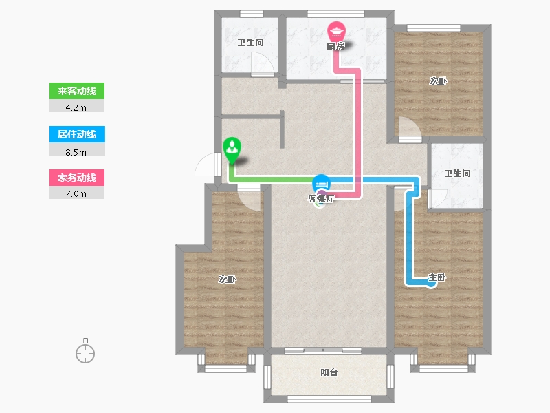 河北省-衡水市-东城国际-106.46-户型库-动静线