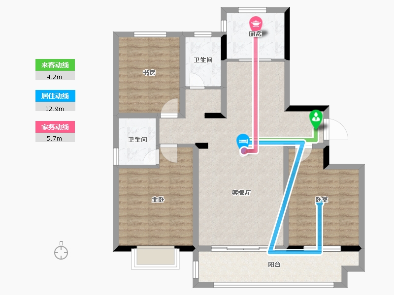 山东省-潍坊市-弘润温泉小镇-96.86-户型库-动静线