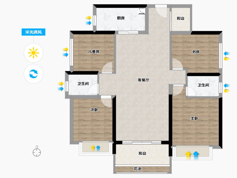 广东省-江门市-海悦天铸-104.62-户型库-采光通风