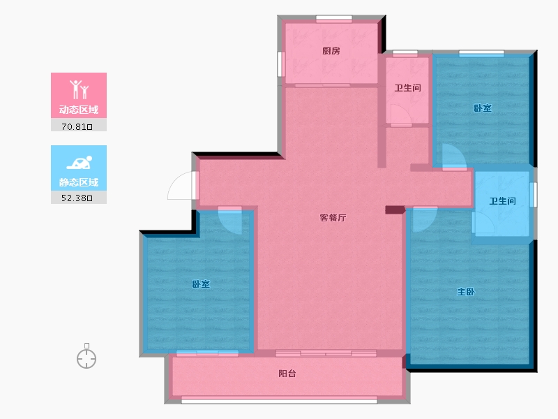 山东省-潍坊市-弘润温泉小镇-110.75-户型库-动静分区