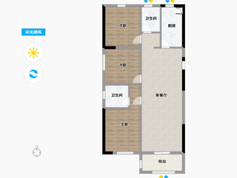 福建省-福州市-正荣悦榕府-90.00-户型库-采光通风