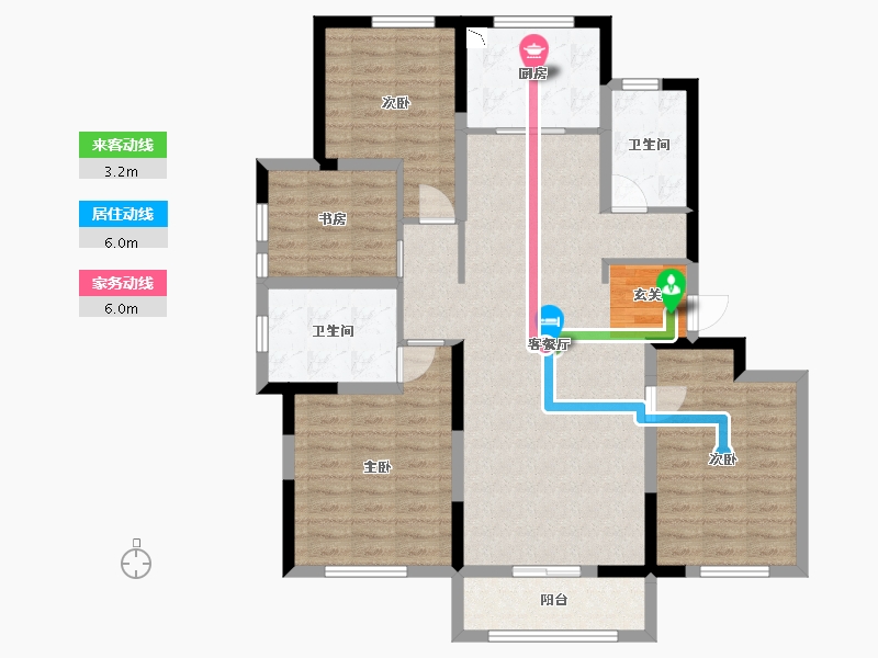 山东省-威海市-国宏立泰・桂花园-107.28-户型库-动静线