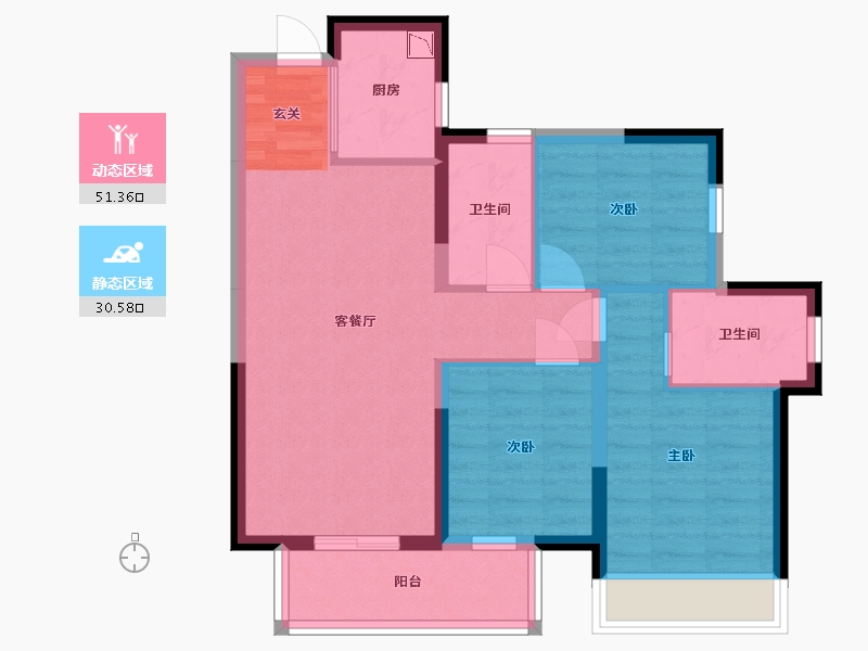 广西壮族自治区-南宁市-印象愉景湾-72.48-户型库-动静分区