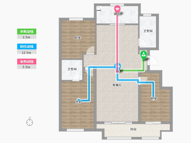 山东省-潍坊市-三友翰林府-106.41-户型库-动静线