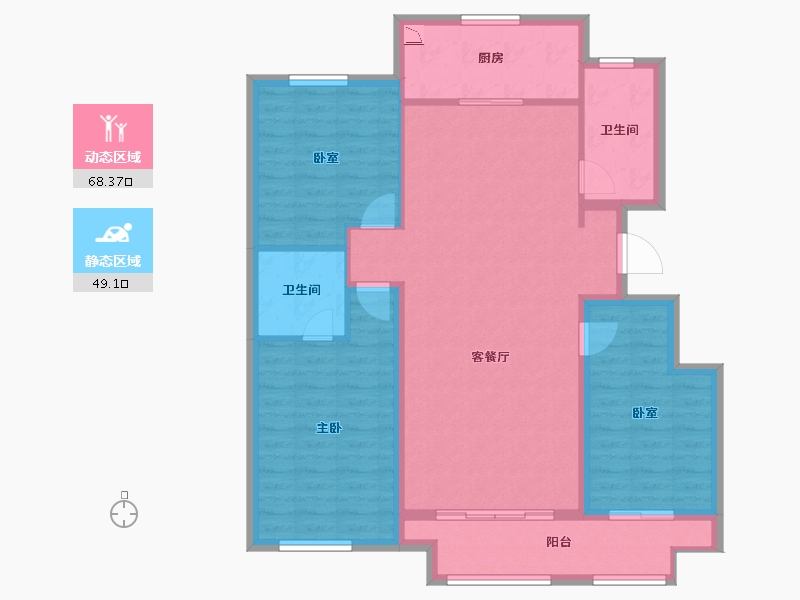 山东省-潍坊市-三友翰林府-106.41-户型库-动静分区