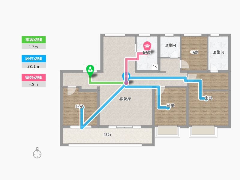 河南省-商丘市-融创・华亨 观澜壹号-114.75-户型库-动静线