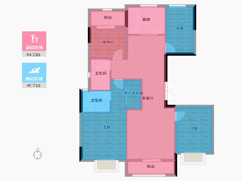 浙江省-湖州市-时代公馆-98.50-户型库-动静分区