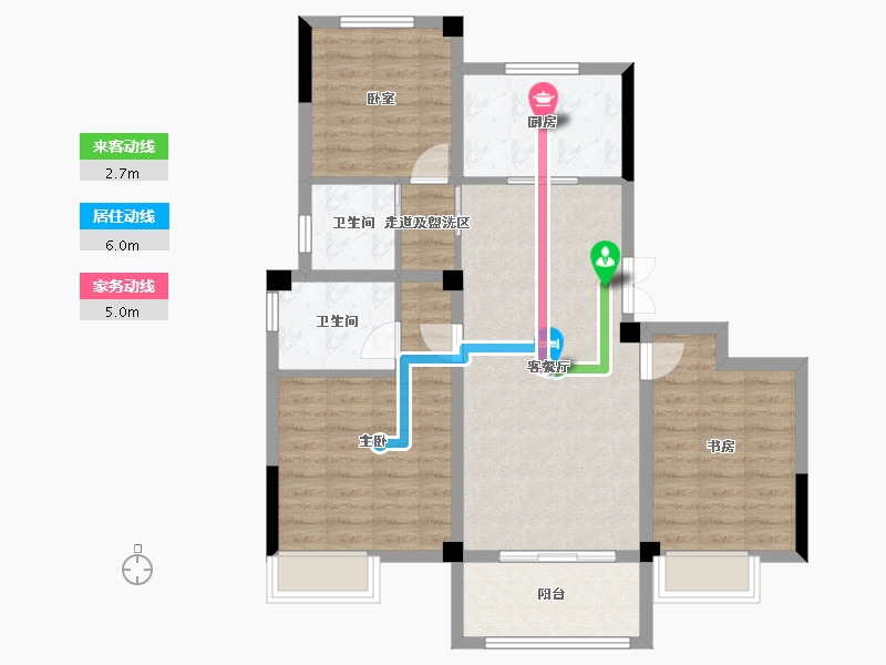 浙江省-丽水市-凯弘鼎园-88.40-户型库-动静线