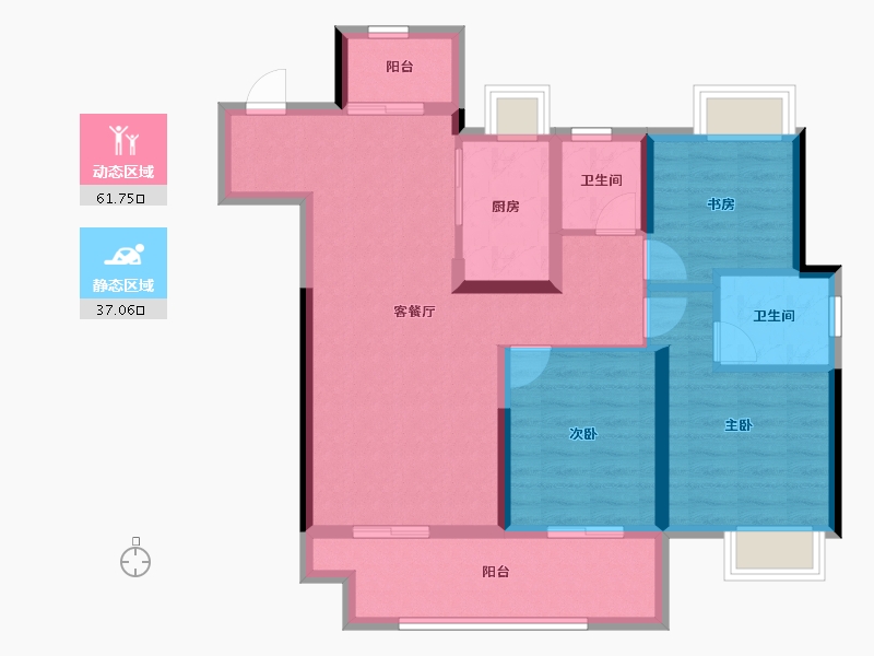 湖北省-十堰市-大家十里桃源-87.72-户型库-动静分区